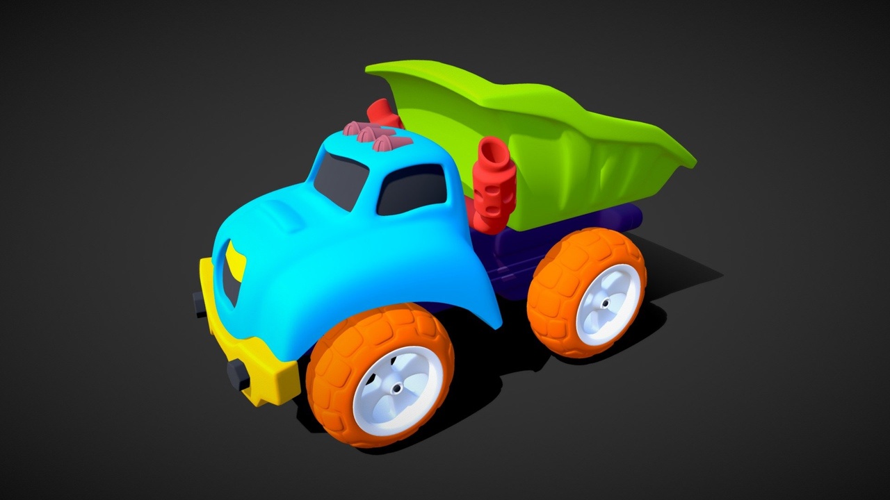 Media 1 for listing Kids Toy Truck - Mid - High Poly Toon Toy Model