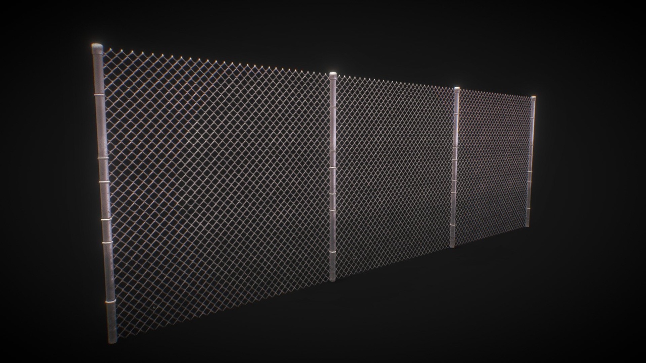 Media 1 for listing Chain Link Fence - Game Ready Asset (PBR, 2K)