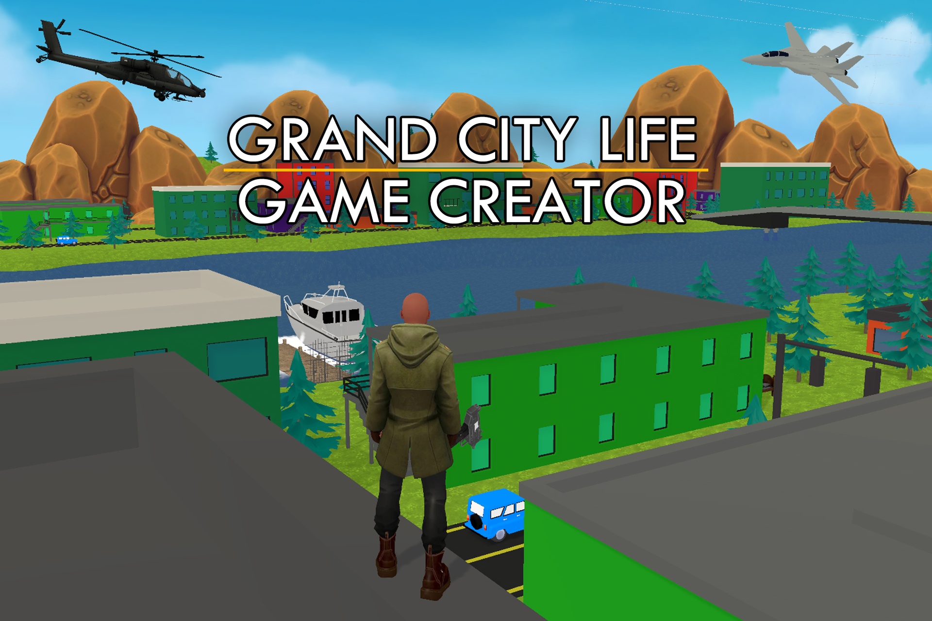City Action TPS and Vehicle Game Kit for Mobile & PC - Create City Action Game ilanı için 1. medya