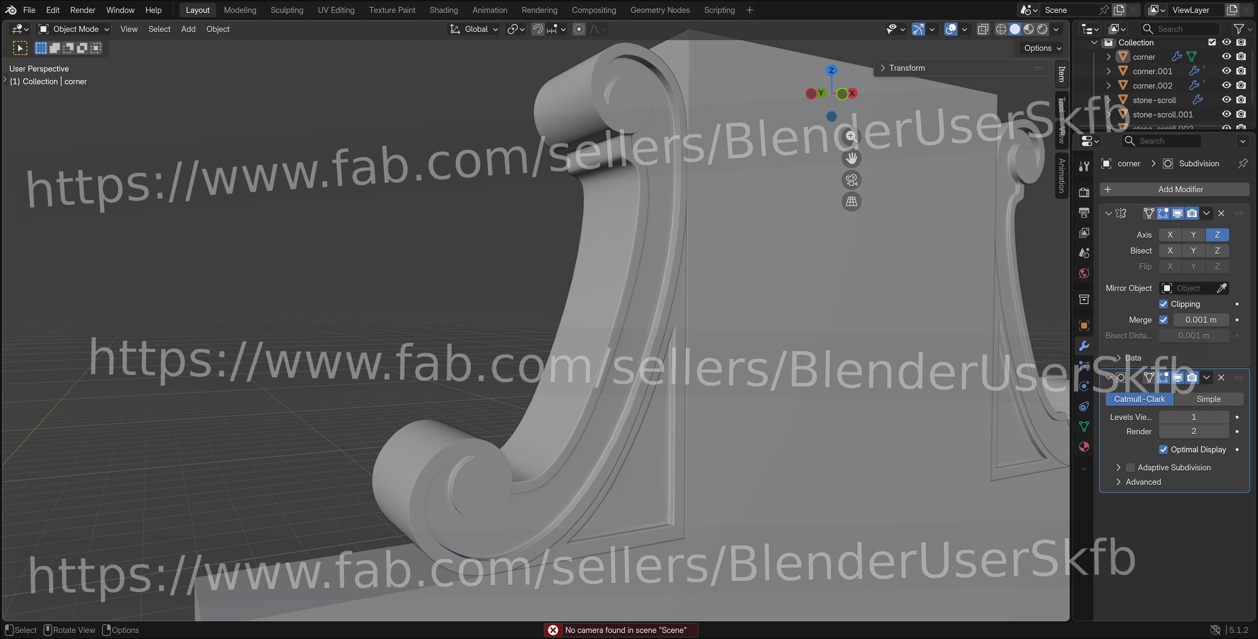 Media 1 for listing Corner Scroll, Wave