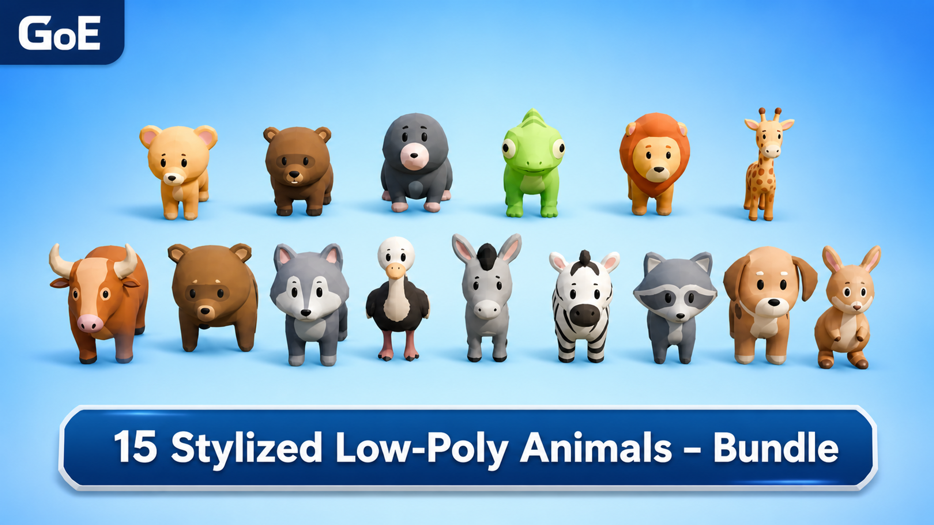 15 Stylized Low-Poly Animals – Bundle | Fab
