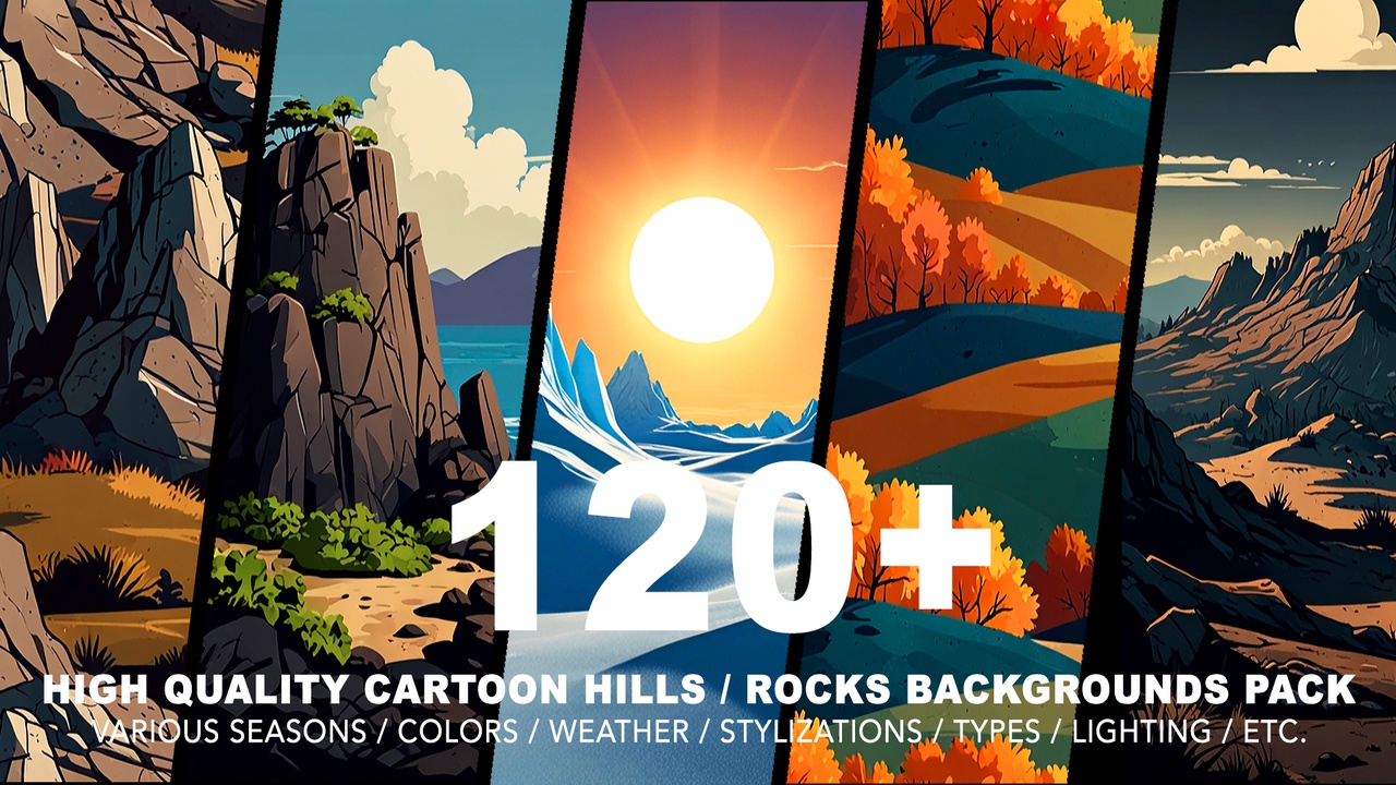 Media 1 for listing 120+ HILLS AND ROCKS BACKGROUNDS