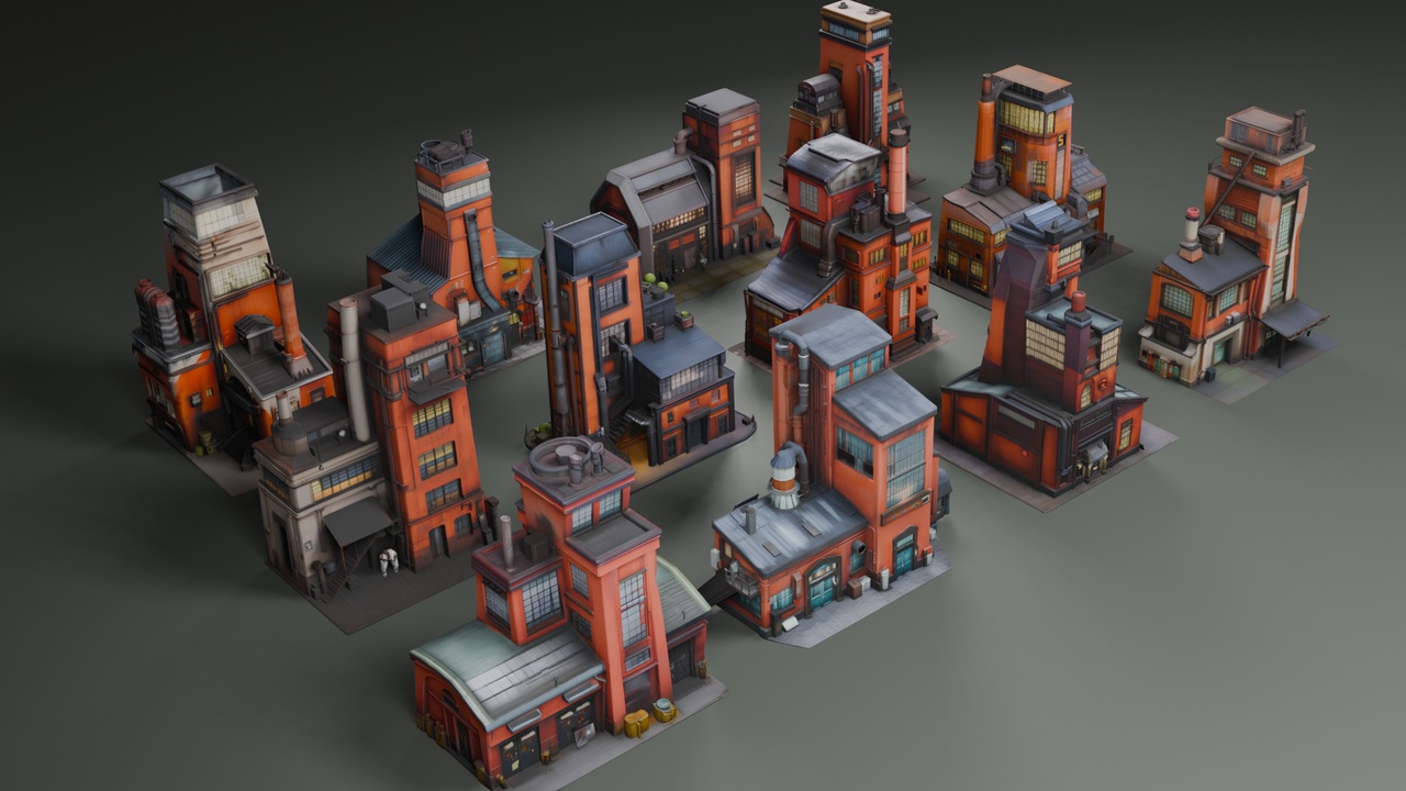 Media 1 for listing Stylized Industrial Architecture Set 9🏭