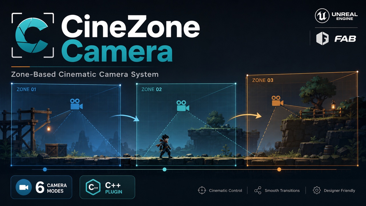 Media 1 for listing CineZone Camera – Zone-Based Cinematic Camera System