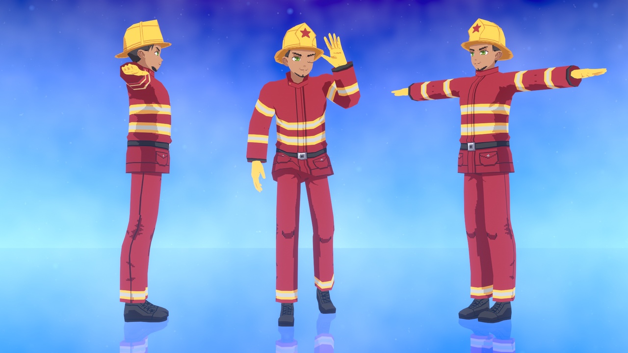 Media 1 for listing Cartoon Anime Lowpoly - Firefighter