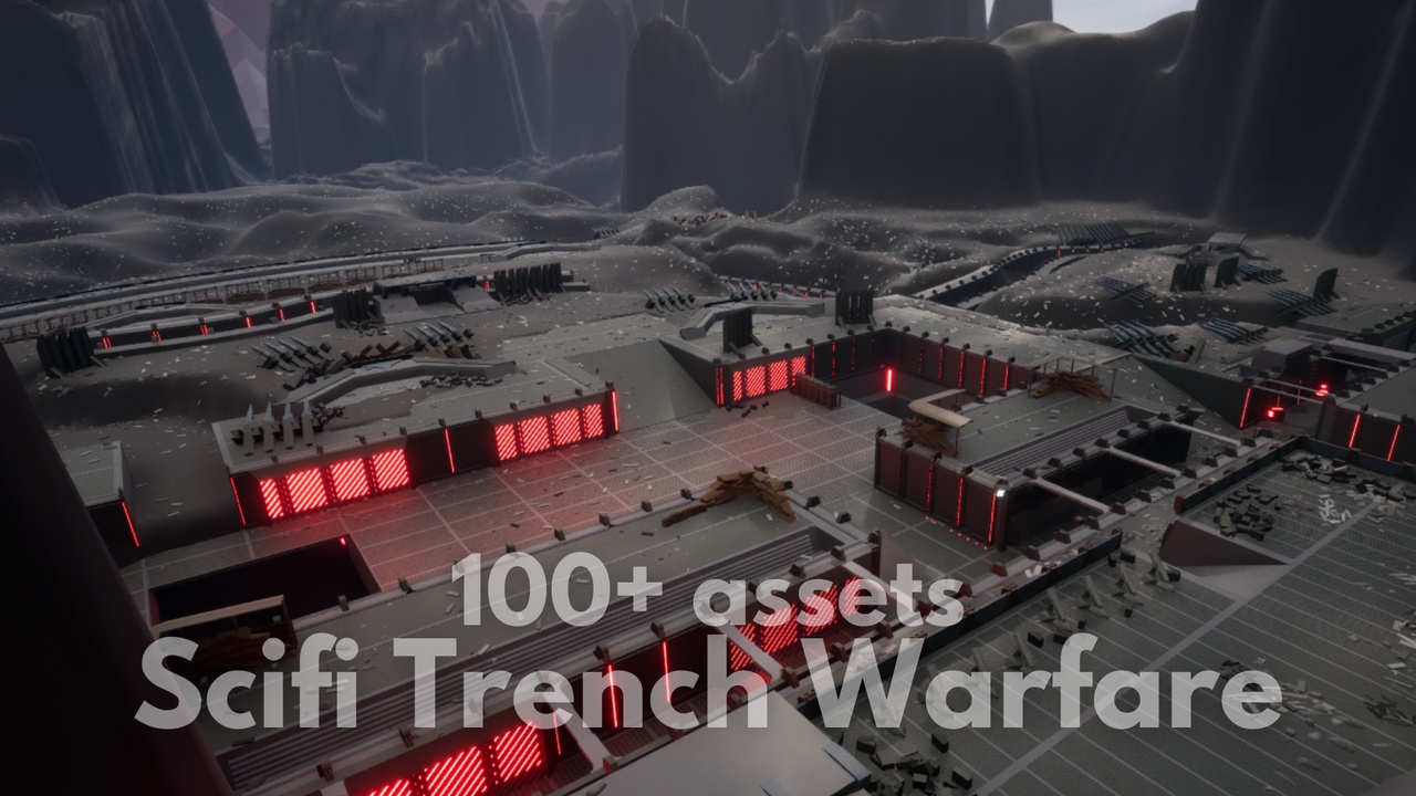 Media 1 for listing Scifi Trench Warfare With mortar and bullets flying