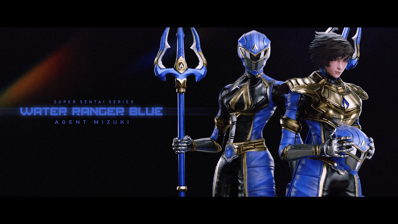 Media 1 for listing Female Sentai Ranger Game Character - Blue Water - Agent Mizuki