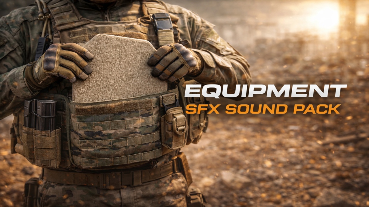 Media 1 for listing Military Equipment SFX Pack – Tactical Gear & Kevlar Sounds