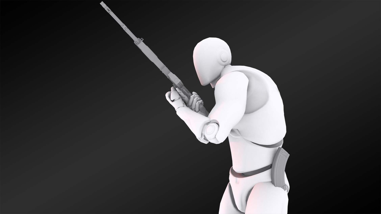 AK47 Gun and Character Animations