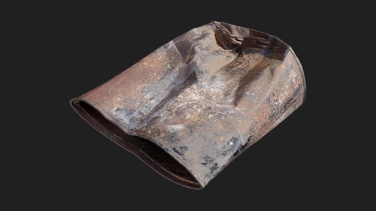 Media 1 for listing Urban Trash Container Can Metal Damaged 02