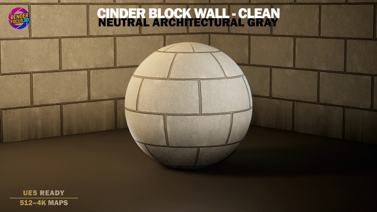 Media 1 for listing Cinder Block Wall – Clean Neutral Architectural Gray