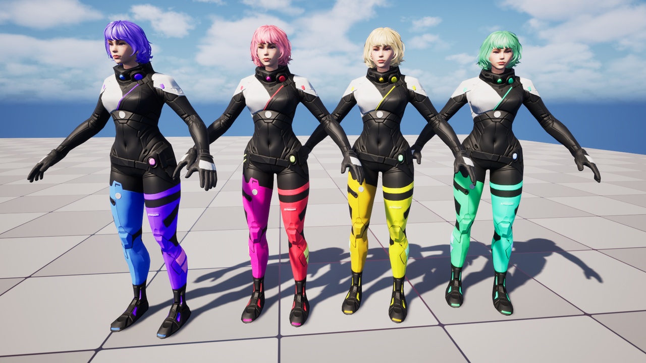 Media 1 for listing Cyberpunk Female Valkyrie – Nyx-1 Game Ready Sci-Fi Warrior (UE5 Rigged Characte