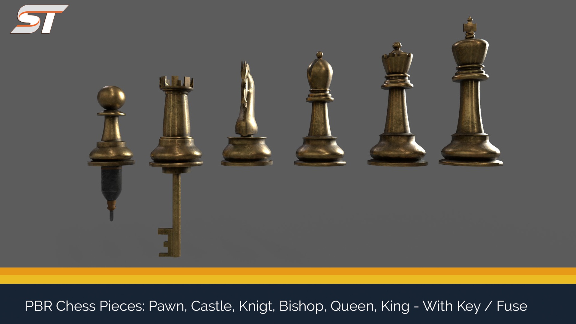 Media 1 for listing PBR Chess Key / Fuse Model Pack