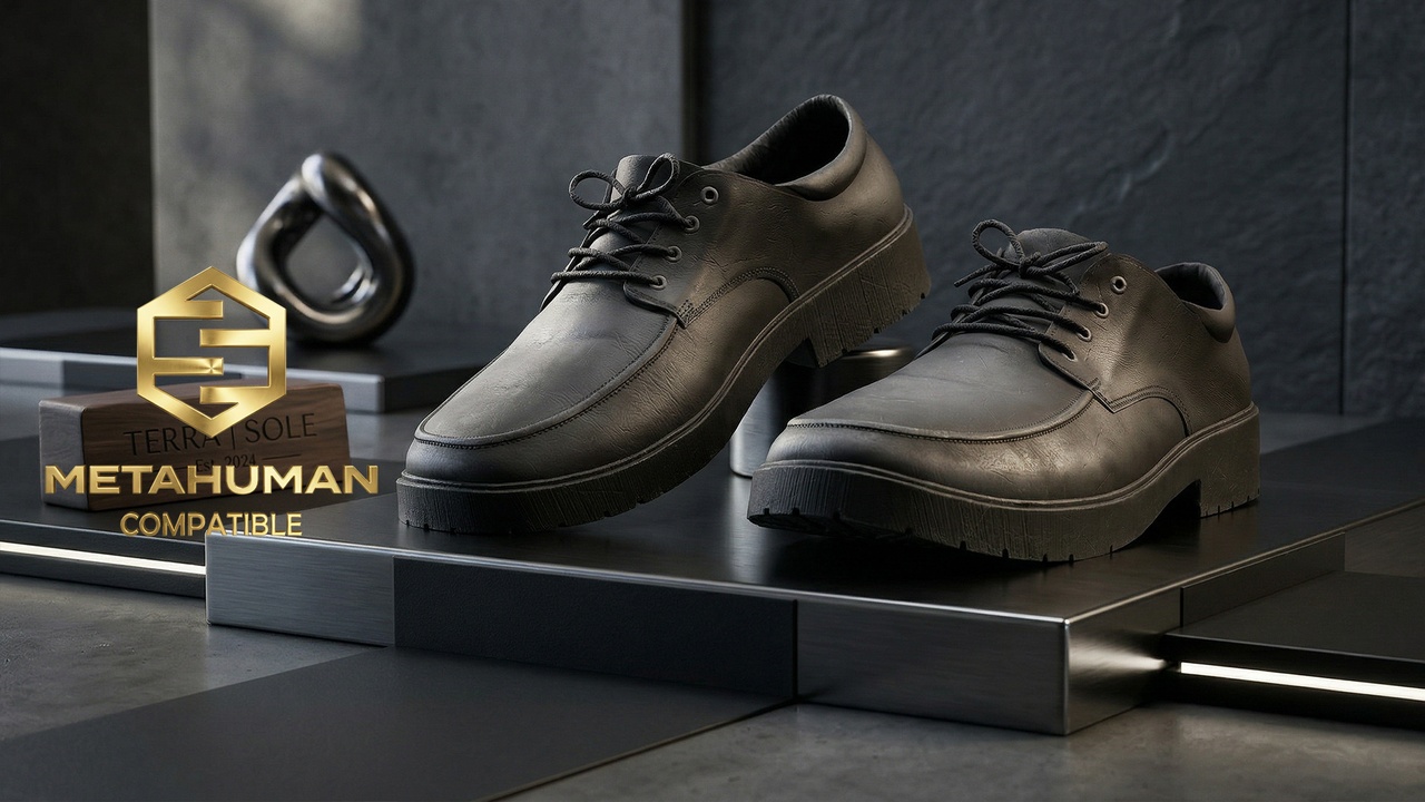 Media 1 for listing Urban Apron Toe Derby Shoes with Thick Lug Sole and Minimal Modern Profile