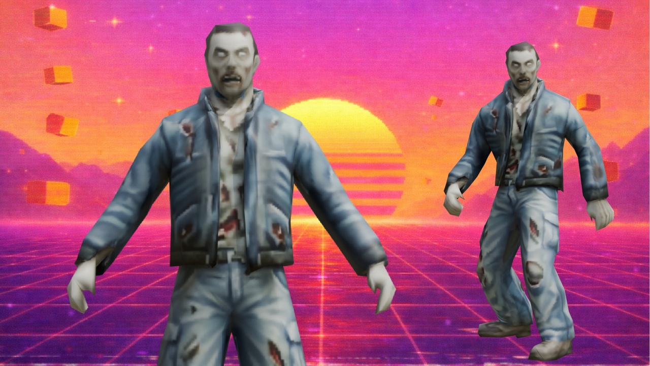 Media 1 for listing Zombie – Retro PS1 Low Poly Character (Animated)
