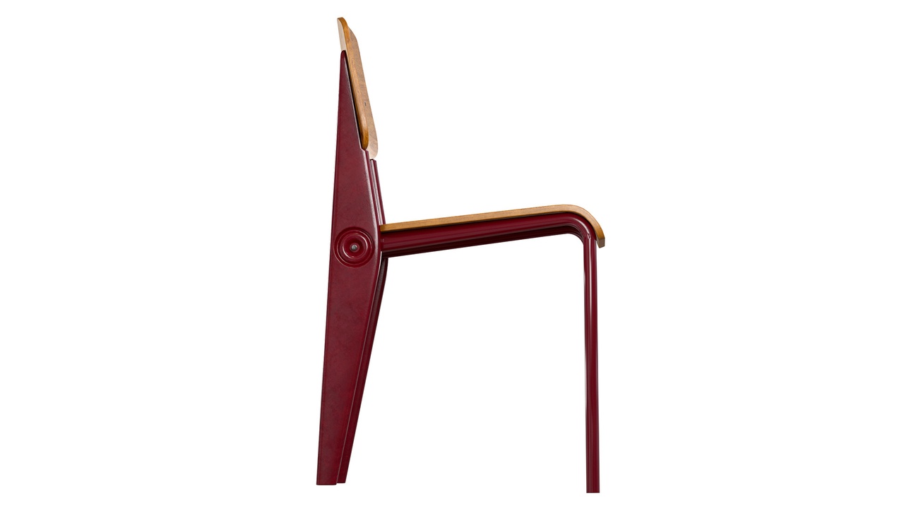 Media 1 for listing Red legs with wooden seat Cafeteria no 300 chair 1950 retro