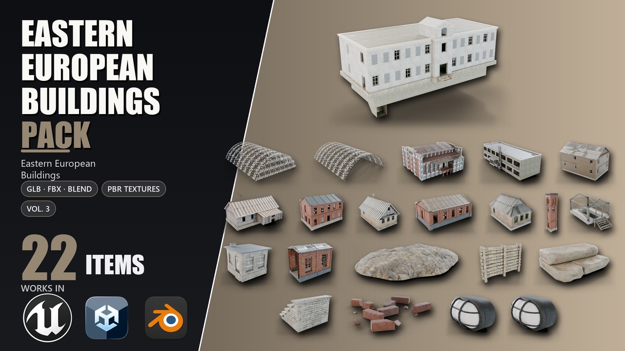 Eastern European Buildings Pack - Vol. 3 | Fab