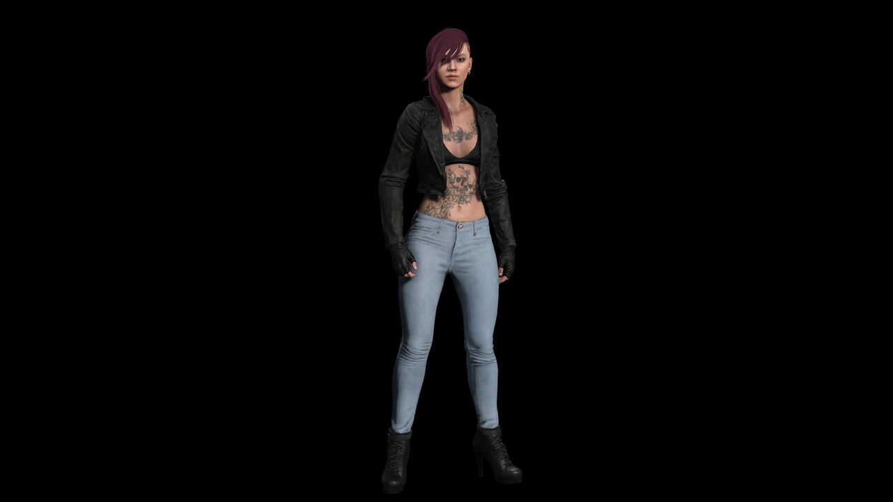Media 1 for listing Biker/Punk Woman Character (Var. 7) PBR Game Ready