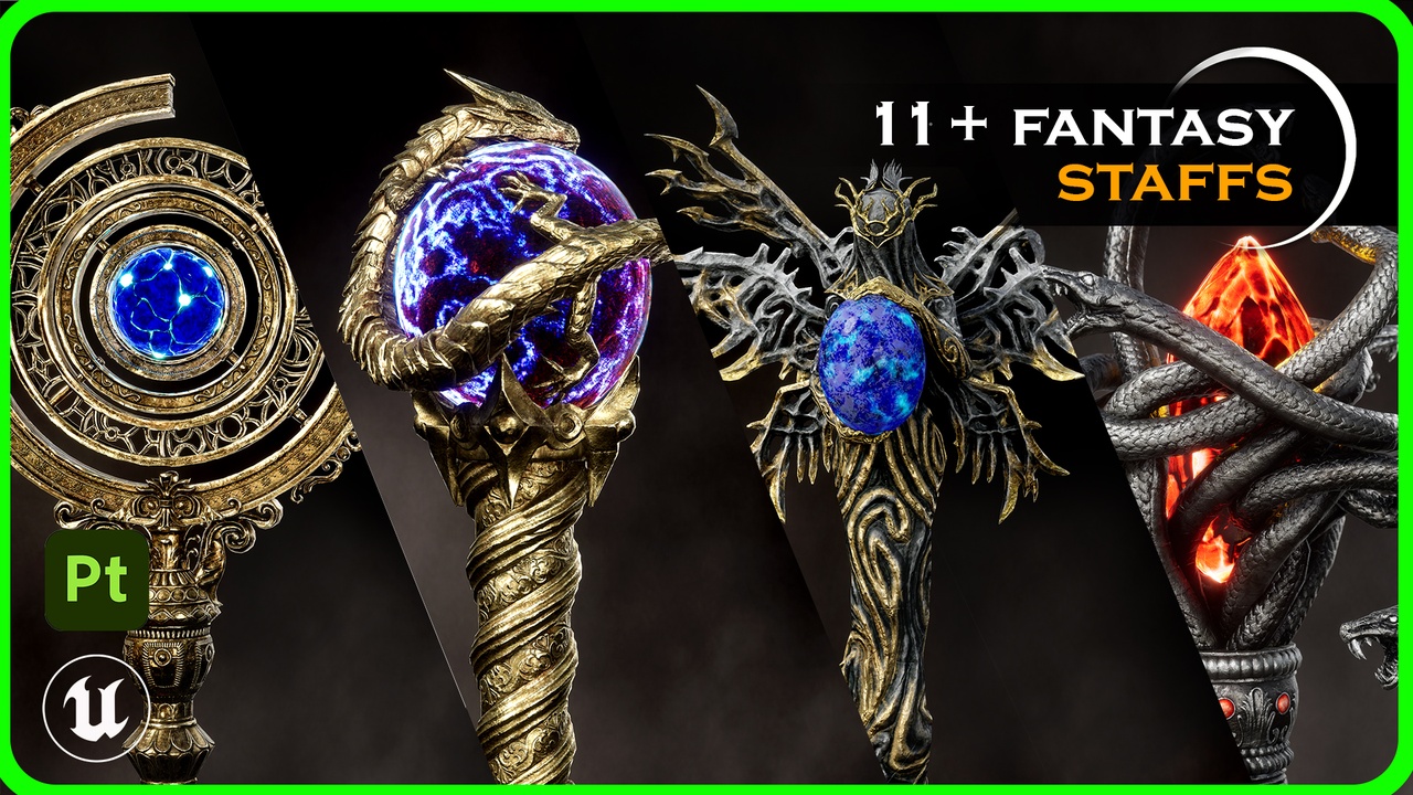 11+ Dark Fantasy Staff