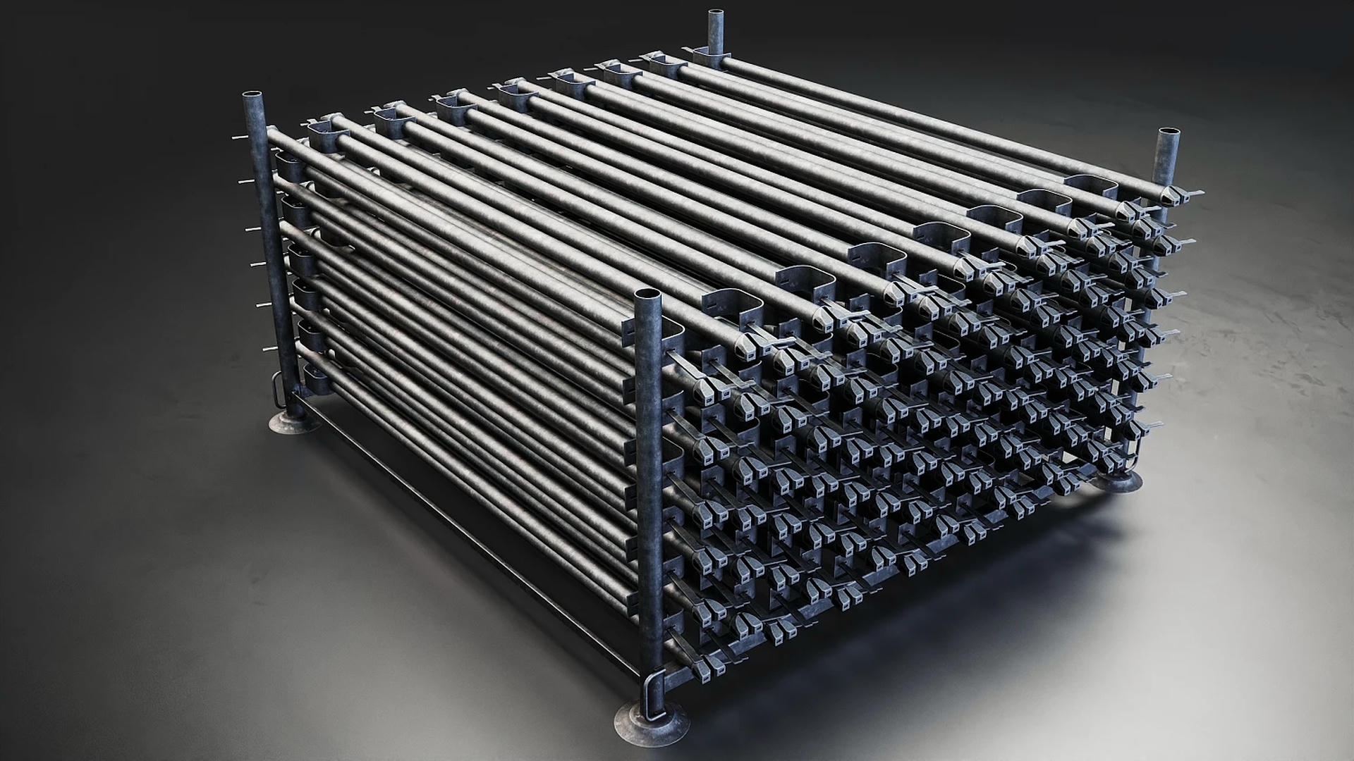 Scaffolding Storage Rack with Steel Poles | Fab