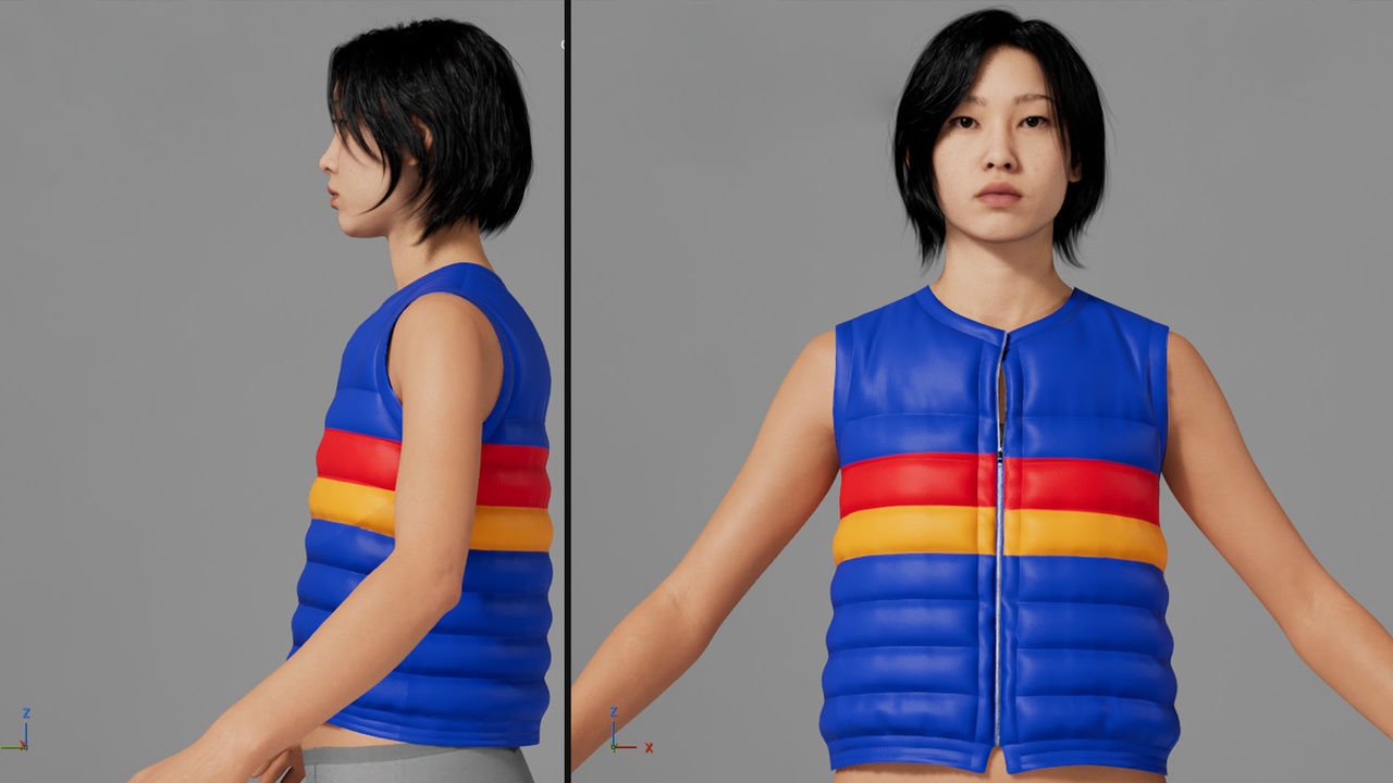 Media 1 for listing Retro Puffer Vest For Metahuman - MHPKG