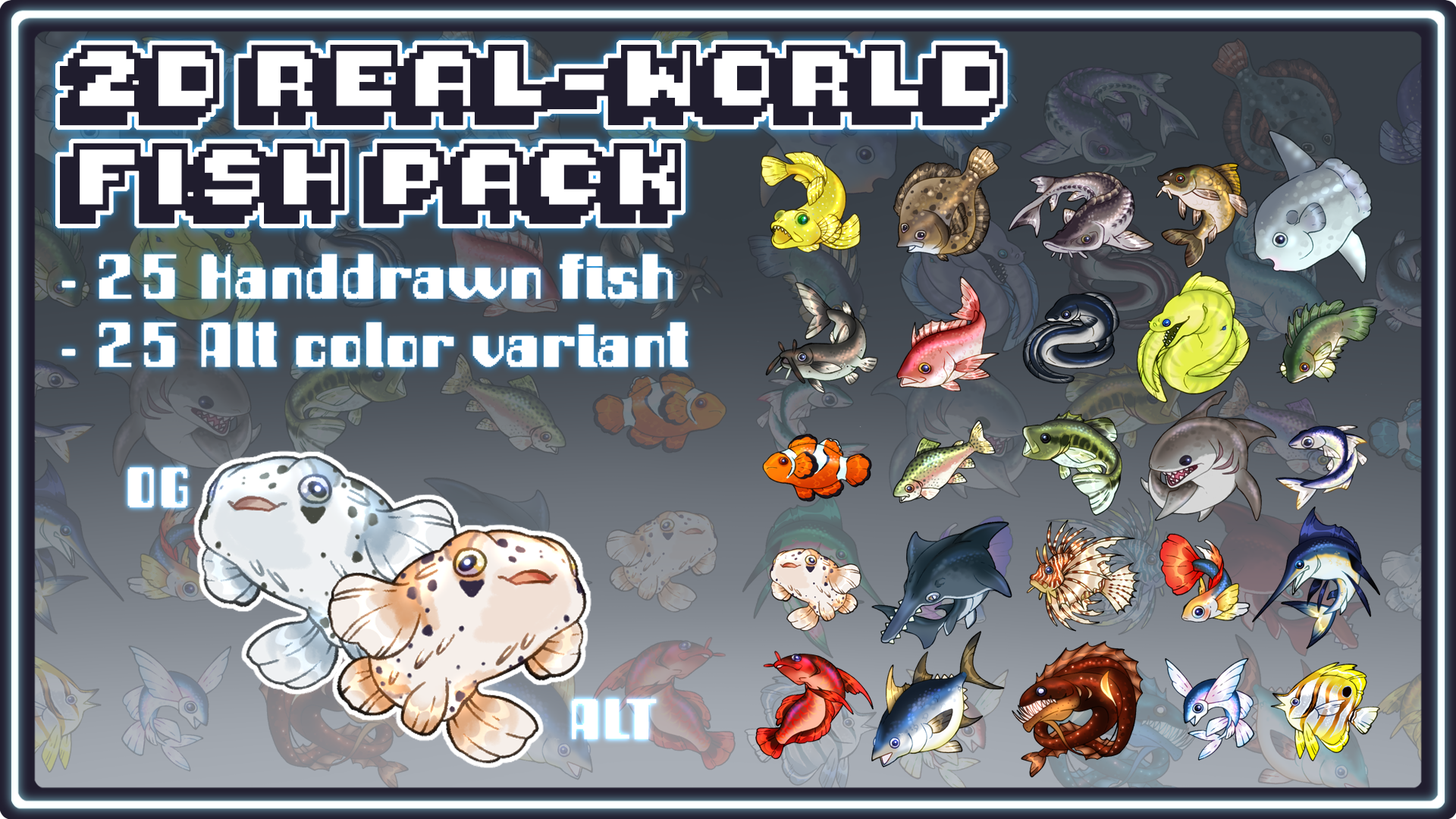 2d Fish Solid Color 2D Real-World Fish Pack | Fab