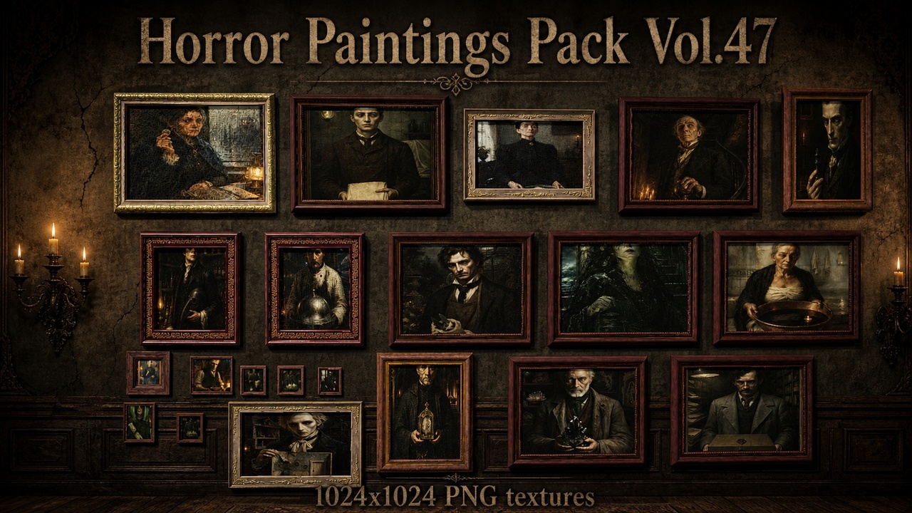 Media 1 for listing Horror Faces Paintings Pack Vol.47