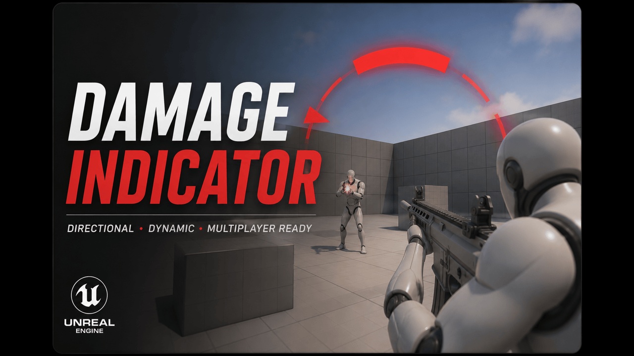 Media 1 for listing Damage Indicator System - Multiplayer Ready Directional Hit Feedback (UE5)