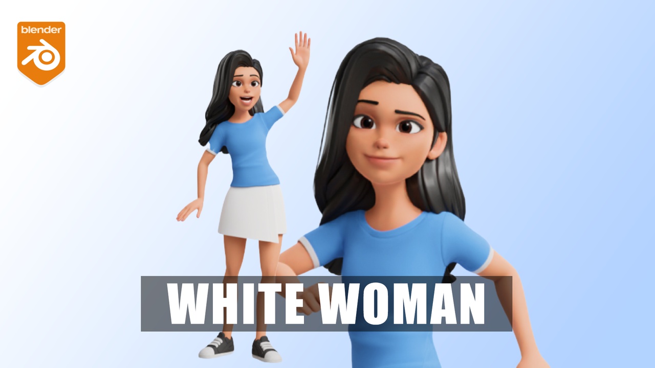Media 1 for listing Cartoon White Women Teen Rigged