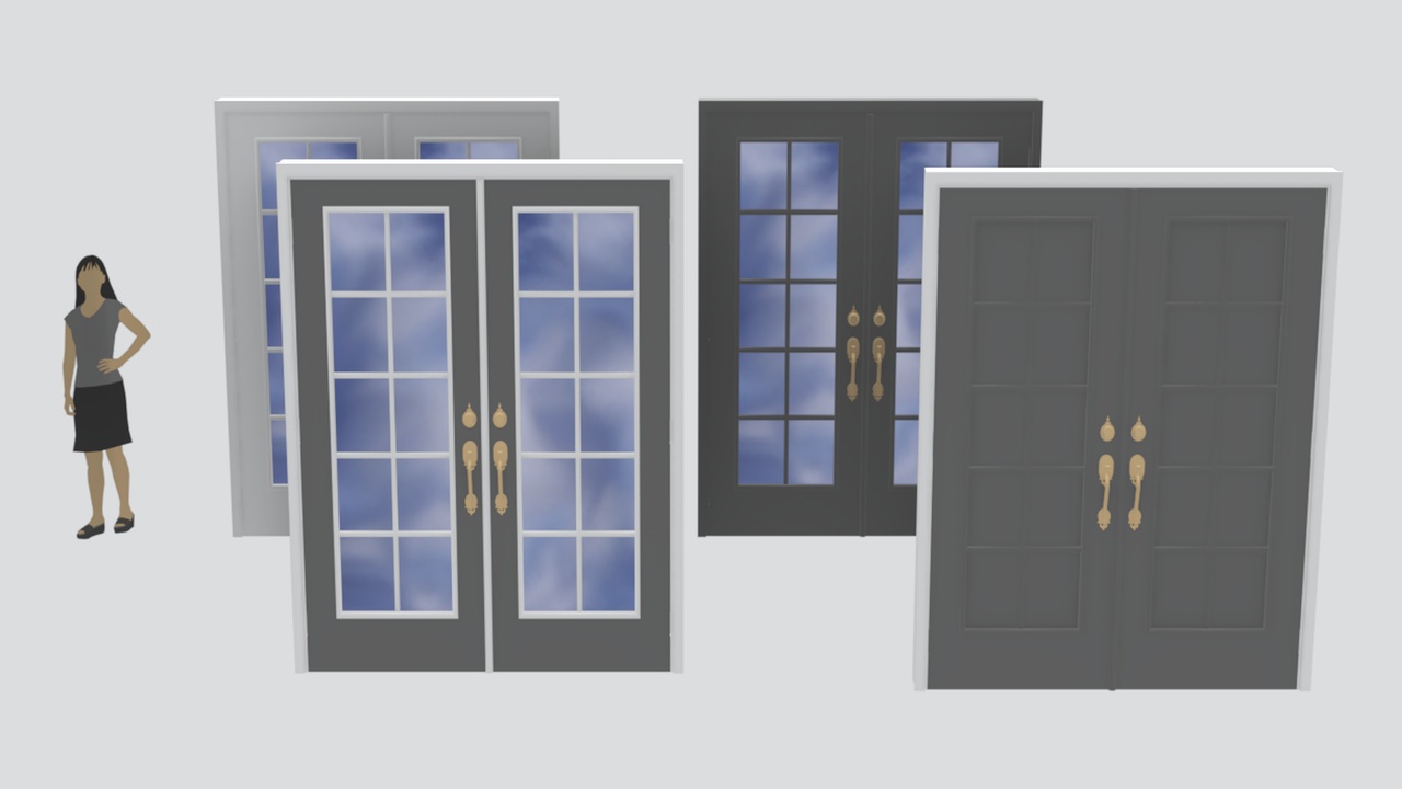 Media 1 for listing European Style Double Sliding Glass Doors 3D Model