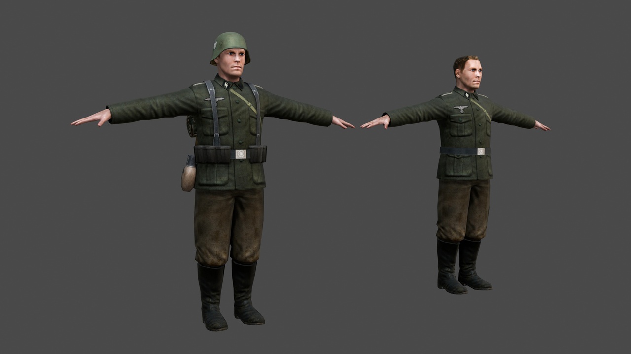 Media 1 for listing Low Poly German Soldier and Kar 98k - WWII