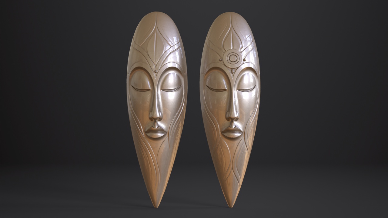 Media 1 for listing Intricately carved African tribal masks | 3D Print model