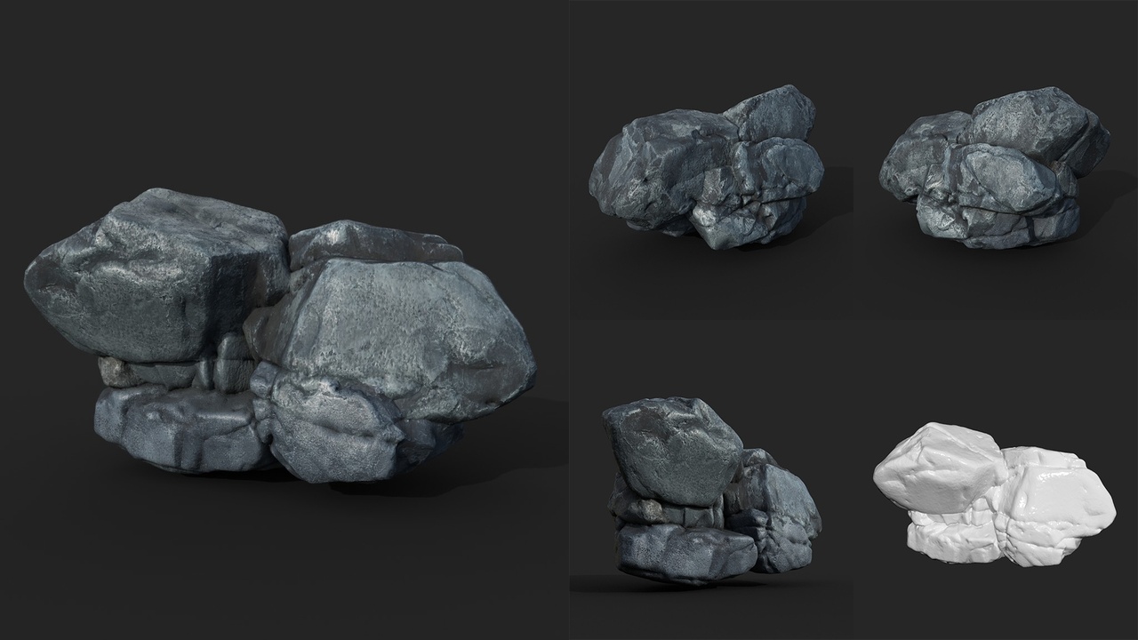 Media 1 for listing High poly Boulder Rock 230410