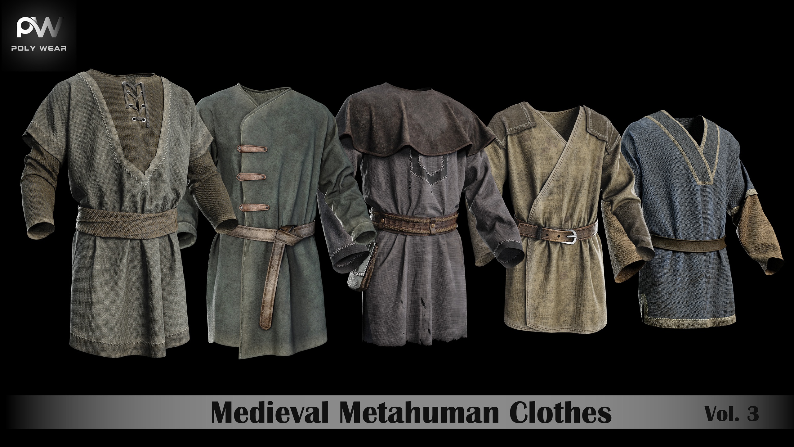 Media 1 for listing Rigged Medieval Cloth Vol 03