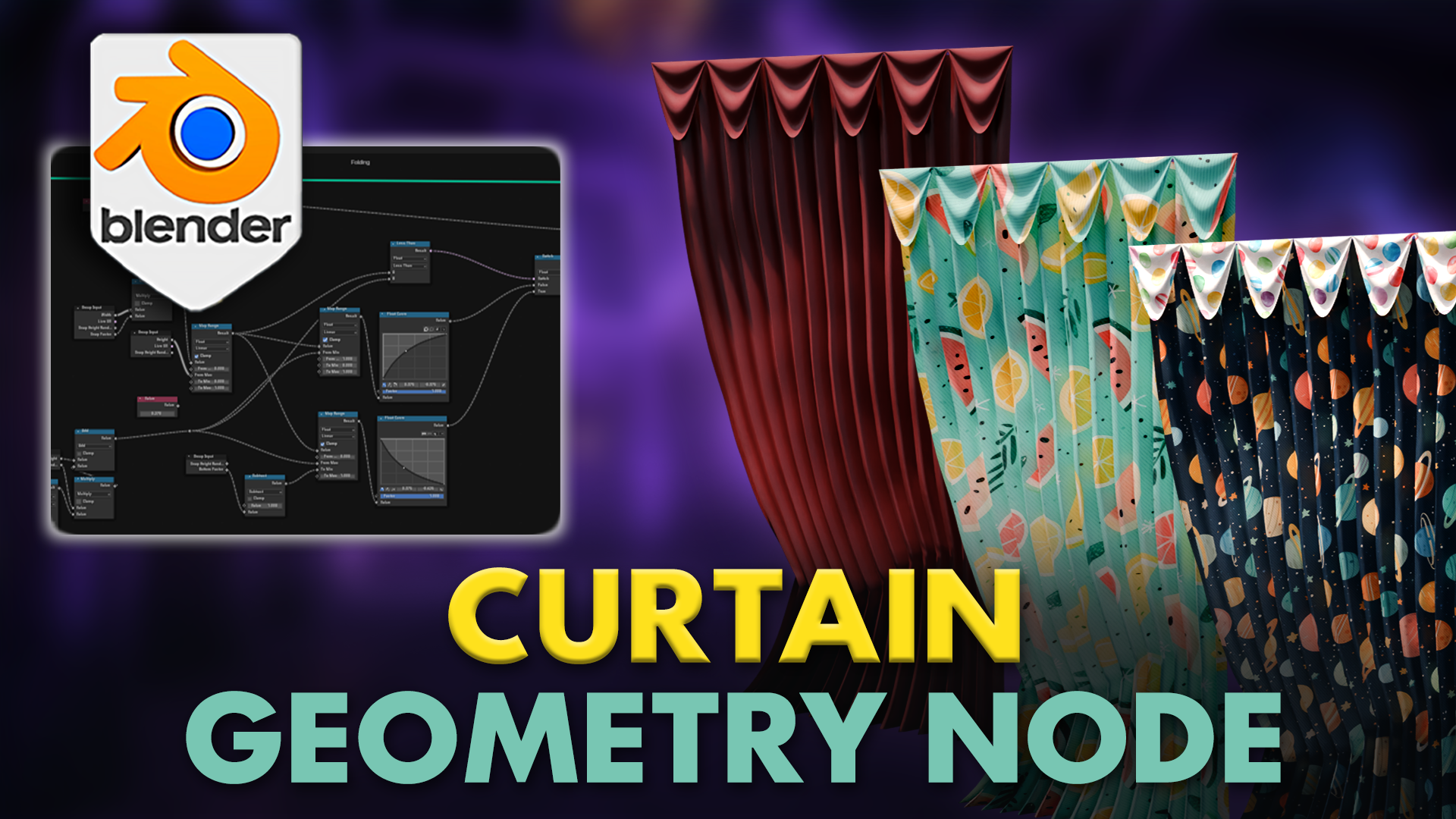 Curtain Cloth Generator Blender Geometry Node | Fab