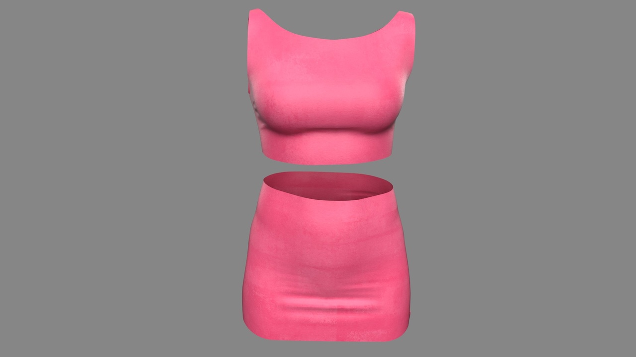 Media 1 for listing Pink Female Dress 05 for UE5.6x All MetaHuman Body Ready Rigged Outfit