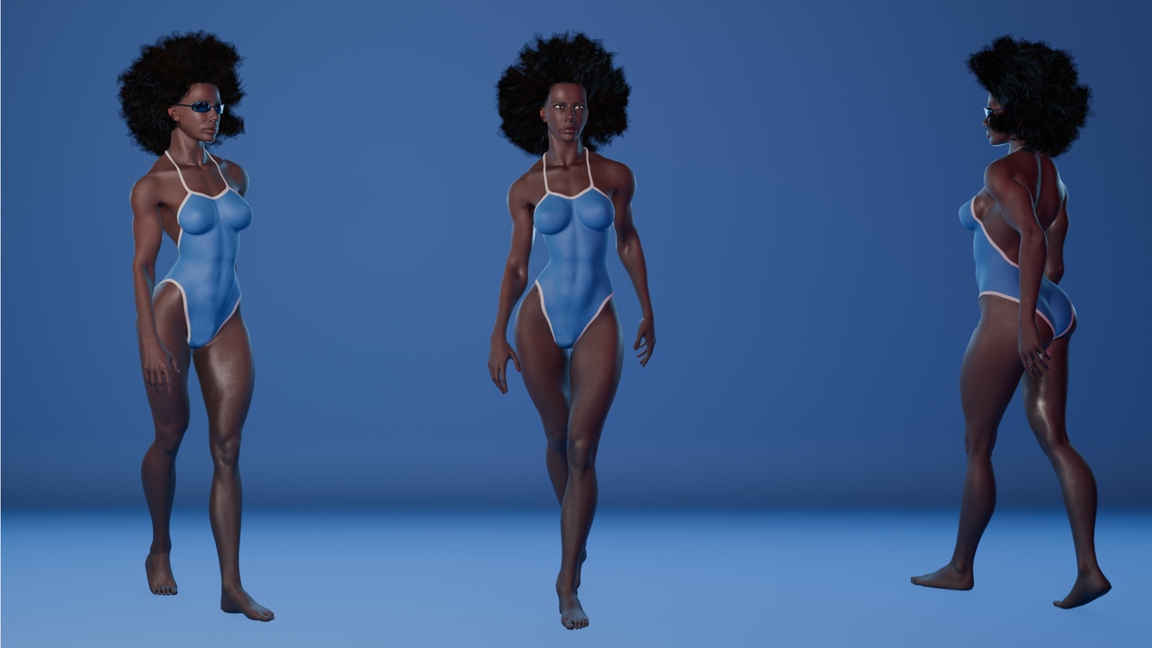 Media 1 for listing Swimmer girl low-poly 3D model