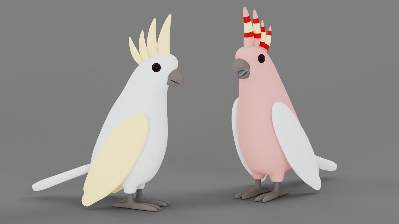 Media 1 for listing Stylized Cockatoo Parrots