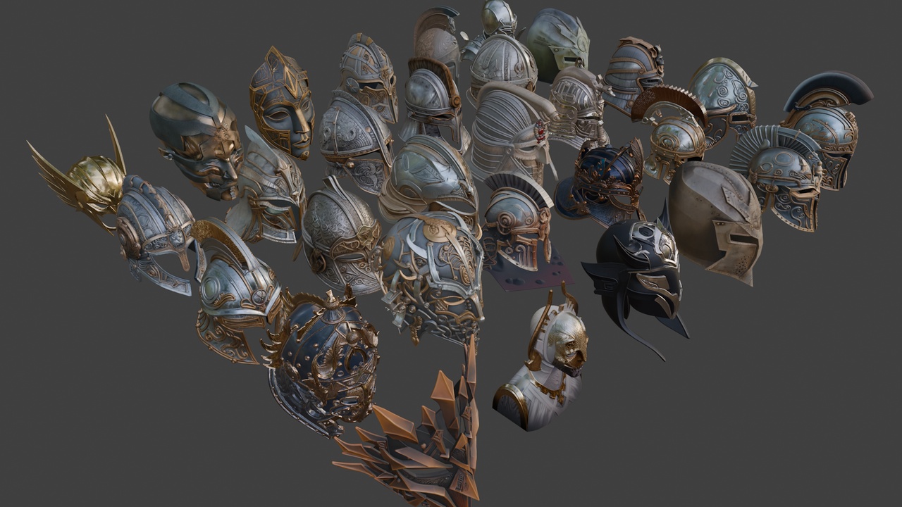 Media 1 for listing Medieval Fantasy Helmets Pack