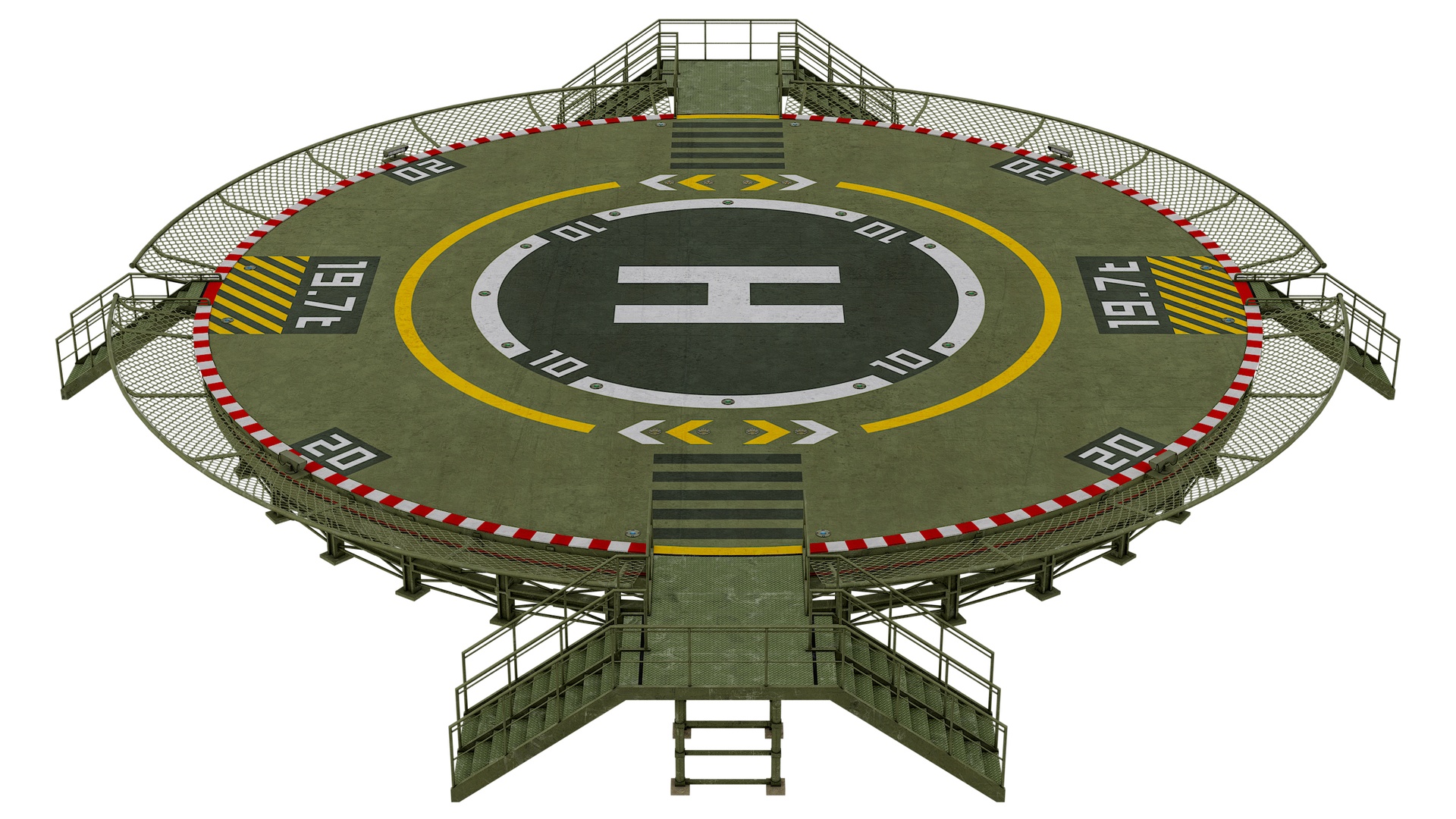 Media 1 for listing Circular Elevated Military Helipad 01 - Low Poly PBR