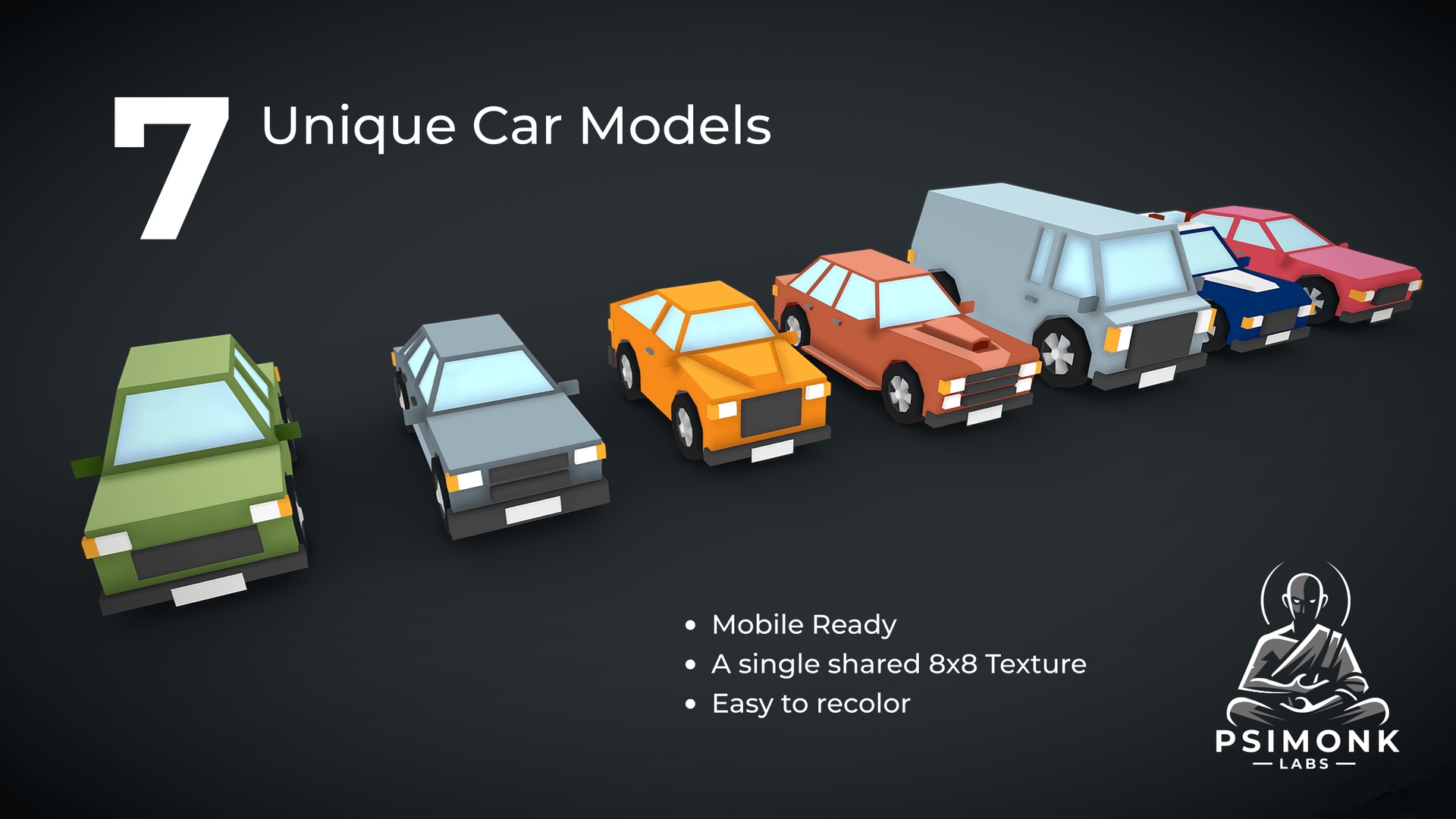 Media 1 for listing Low Poly Car Pack 01 - Mobile Ready