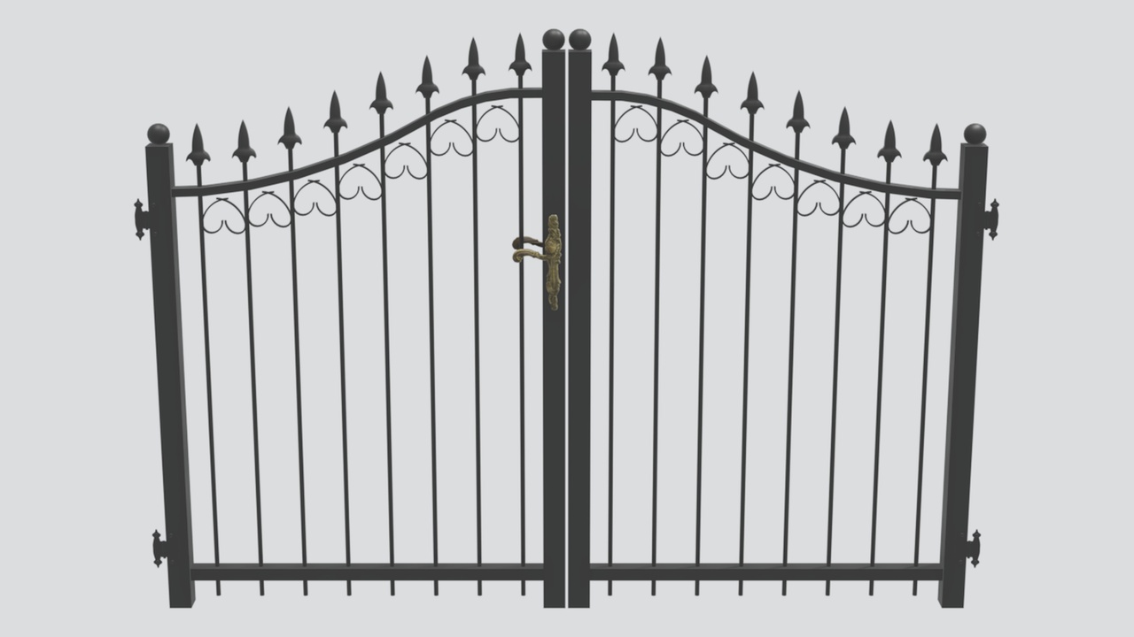 Media 1 for listing European Wrought Iron Gate with Spear Finials 3D Model