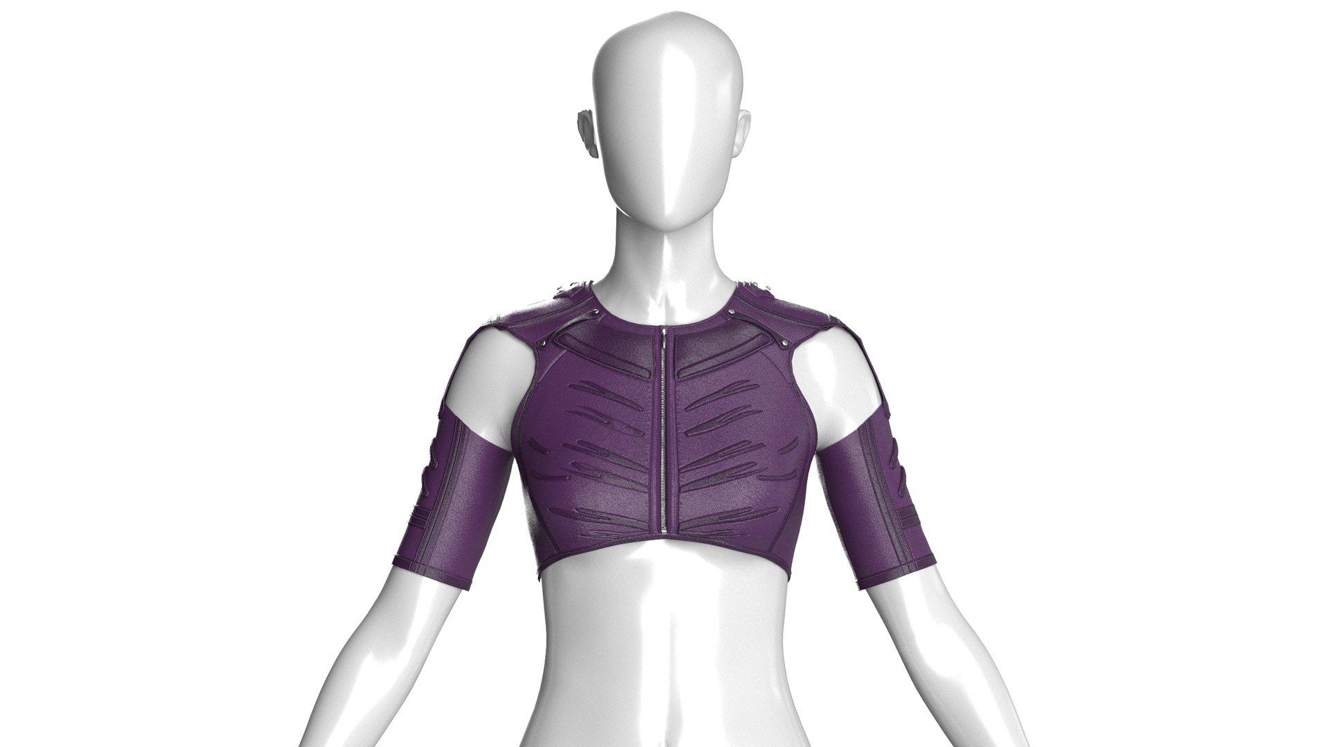 Media 1 for listing Girls Leather Crop Top With Zipper | High Poly