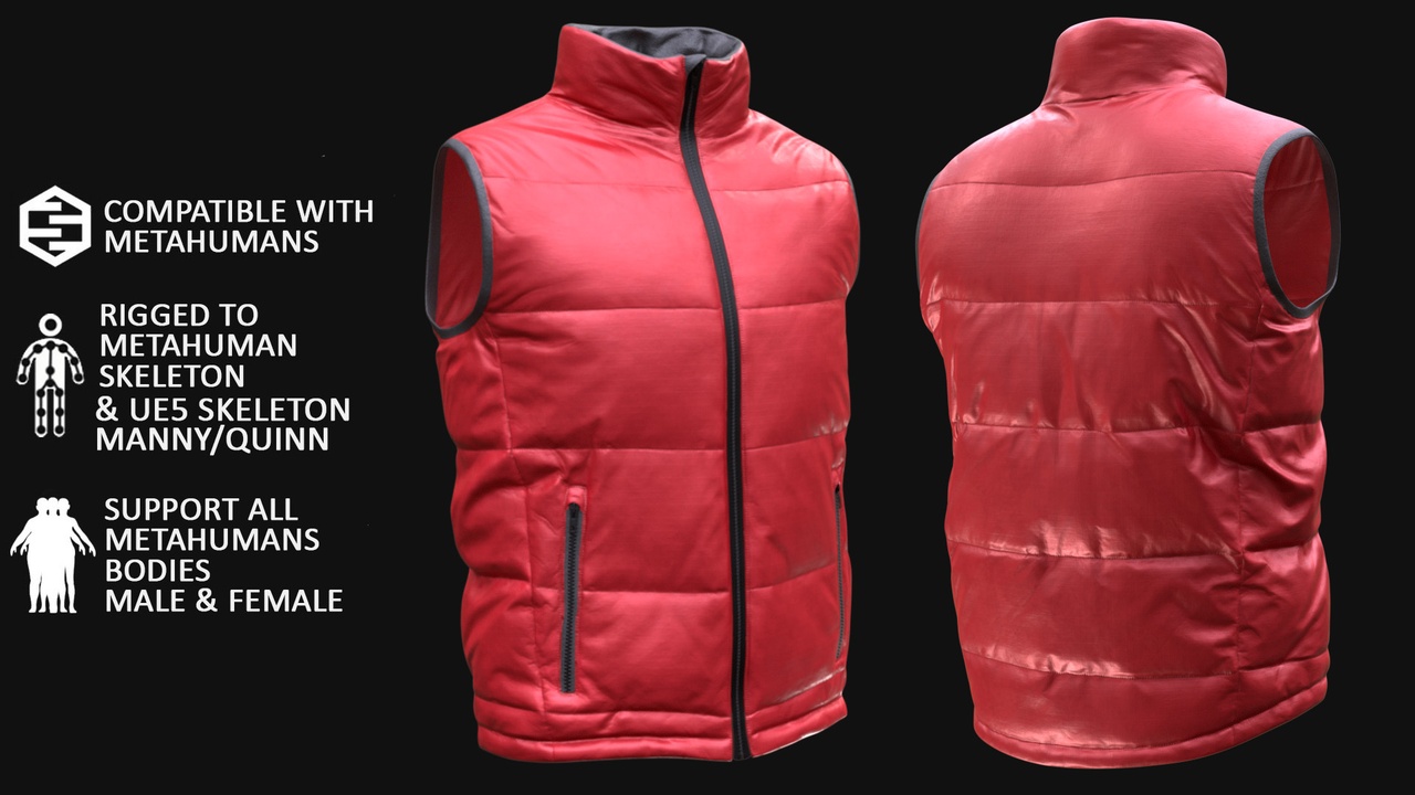 商品 Vest 63 - All MH Bodies & UE5 Skeletons - Rigged 的媒体 1