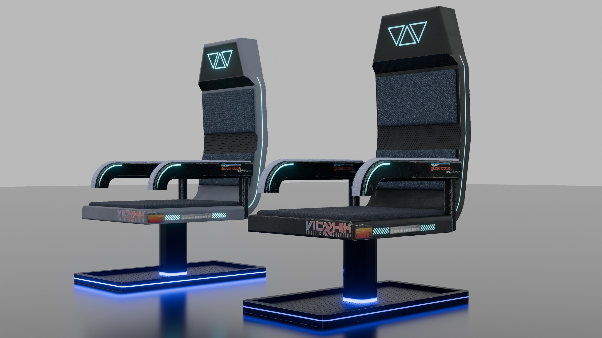 Media 1 for listing Cyberpunk Sci-Fi Gaming Chair with Neon Lights - Low Poly