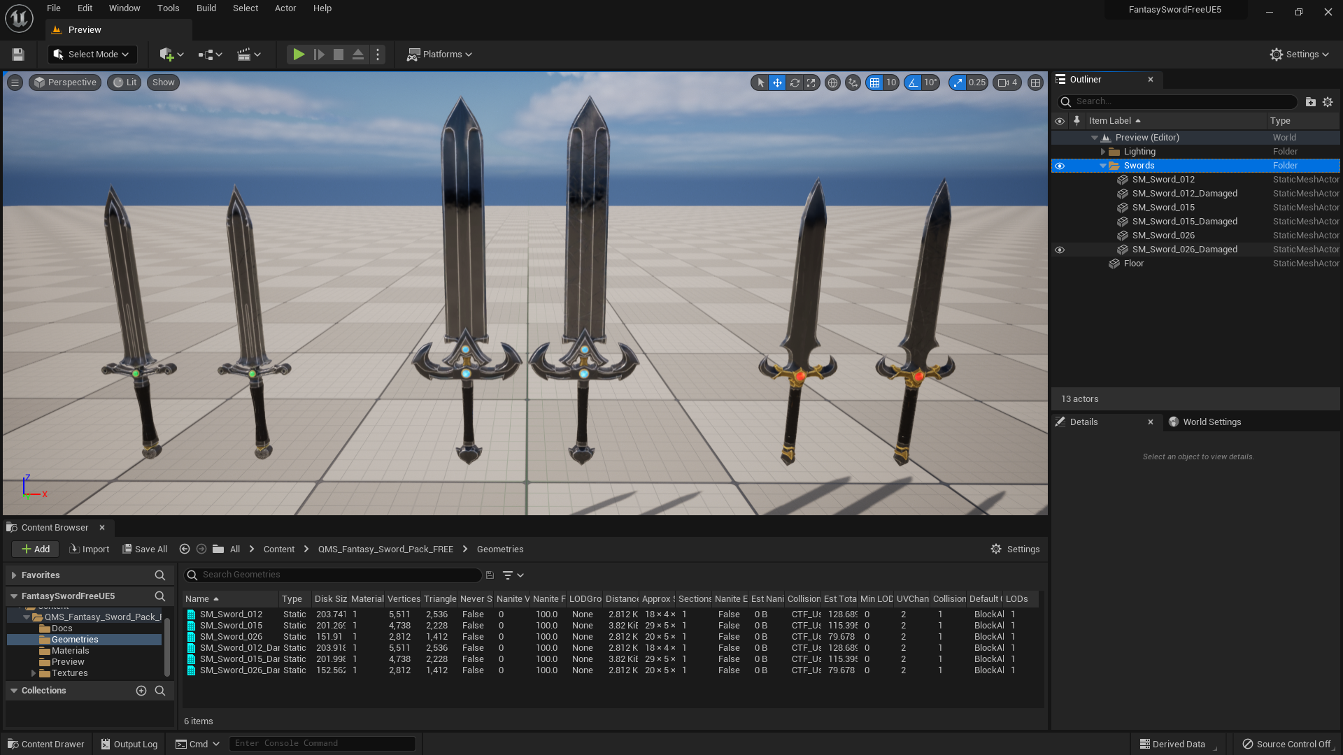 QMS - Fantasy Sword Pack FREE | Fab