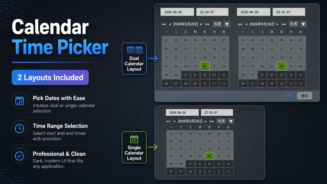 Media 1 for listing CalendarTimePicker