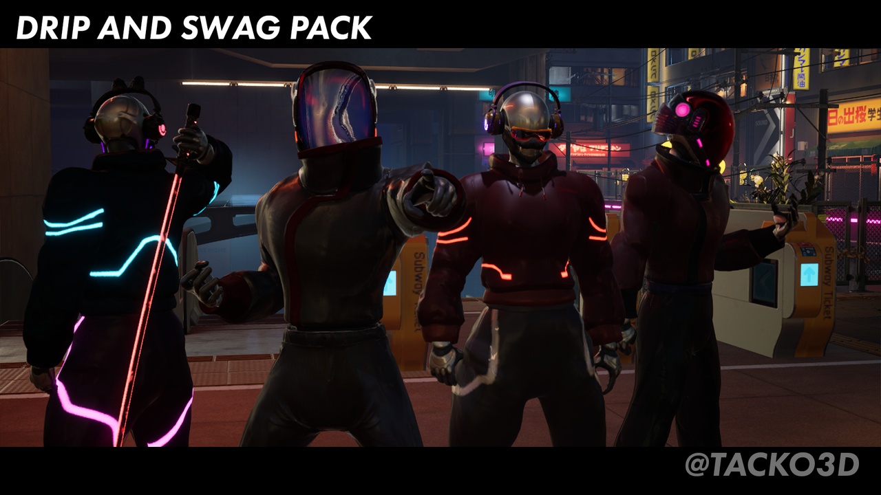 Media 1 for listing Drip and Swag Pack Cyberpunk Collection - Clothes Pack