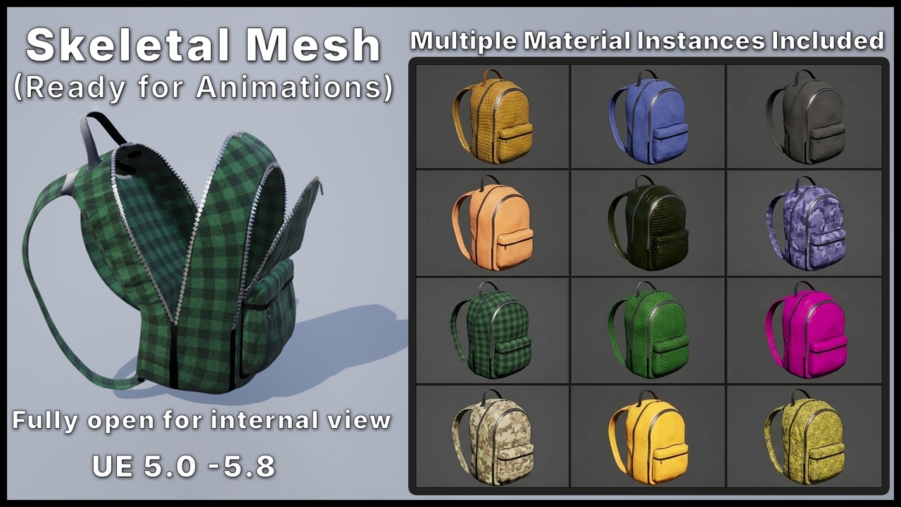 Media 1 for listing Backpack Pack (Skeletal Backpack - Openable Setup)