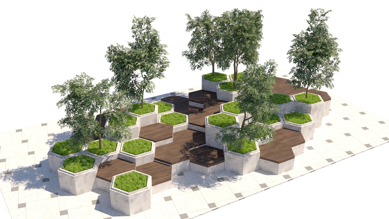 Media 1 for listing Honeycomb Planter and Seating Set